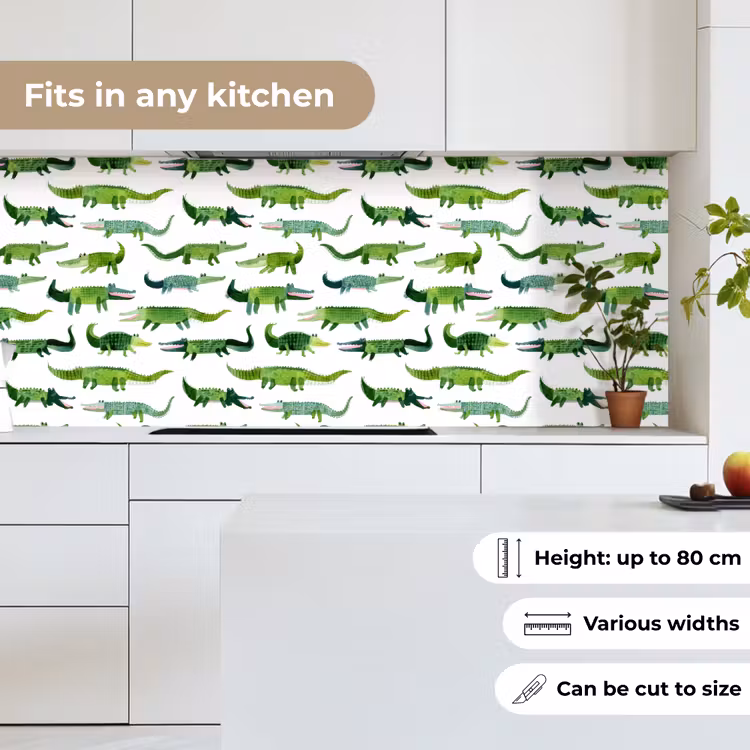 krokodillen - Speels - Groen keuken achterwand 2 middel 871 -sfeer4_UK