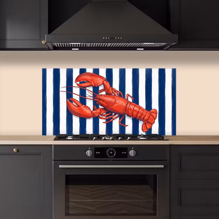Schaaldier - Kreeft - Marine - Illustratie - Rood keuken achterwand spatscherm middel -sfeer1