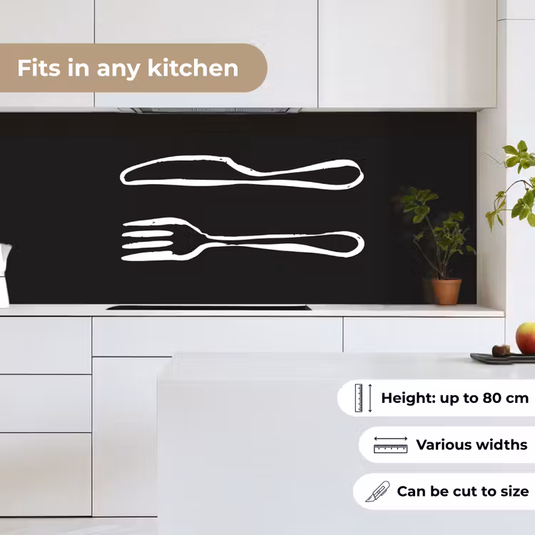 Bestek - Liggend - Zwart - Wit keuken achterwand 2 middel -sfeer4_UK