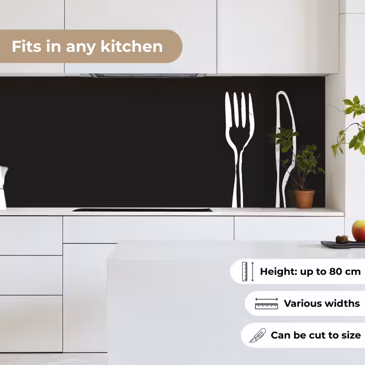 Bestek - Staand - Zwart - Wit keuken achterwand 2 middel -sfeer4_UK