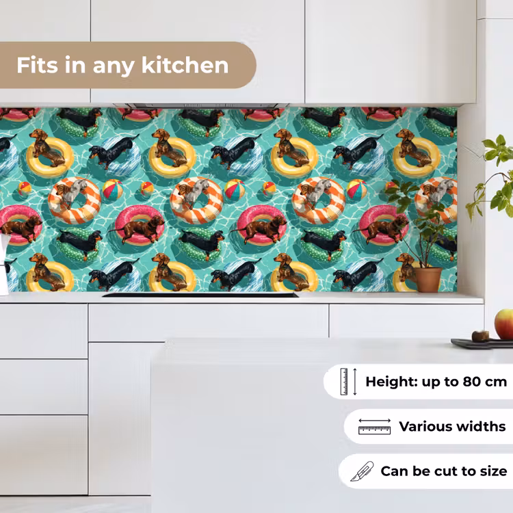 Teckels - Zwembad - Kleurrijk keuken achterwand 2 middel 871 -sfeer4_UK