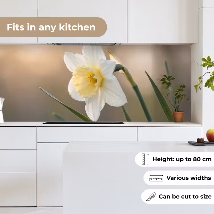Narcis - Bloem - Minimalistisch keuken achterwand 2 middel -sfeer4_UK