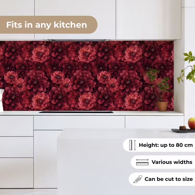 Dahlias - Bloemen - Rood keuken achterwand 2 middel 871 -sfeer4_UK