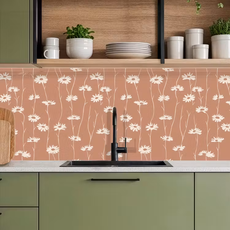 Madeliefjes - Subtiel - Terracotta keuken achterwand 2 middel 871 -sfeer3