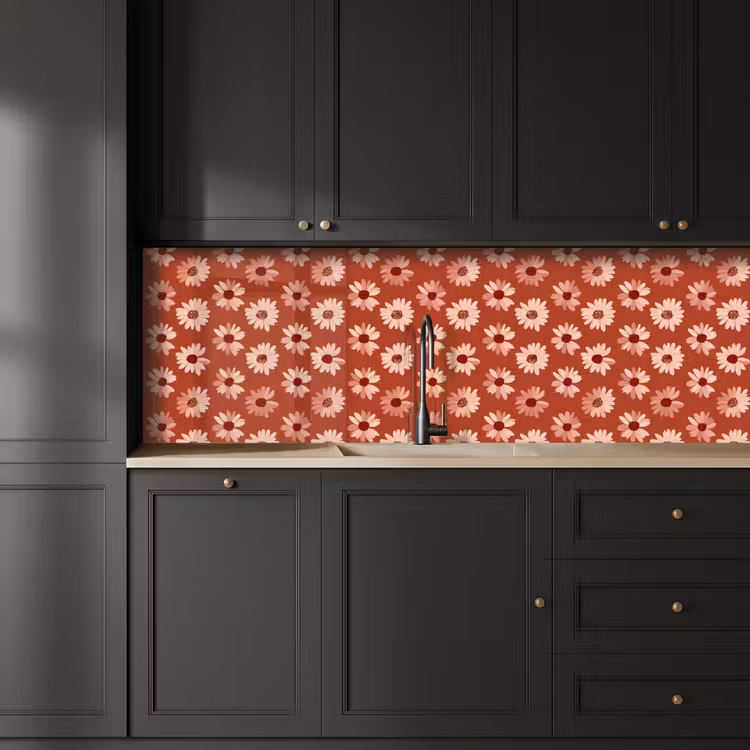 Madelief - Retro - Terracotta keuken achterwand 2 groot 857 -sfeer1