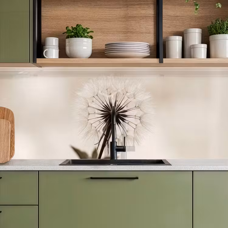Paardenbloem - Minimalistisch - Wit keuken achterwand 2 middel -sfeer3