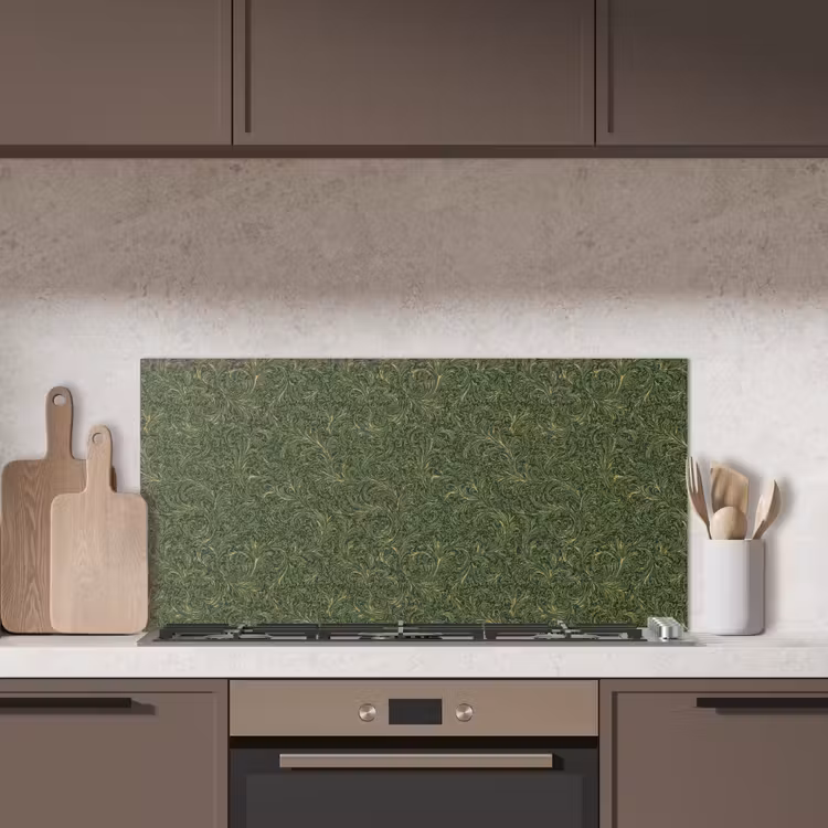 Donker - Groen - Krullend - Botanisch keuken achterwand spatscherm middel 899 -sfeer2