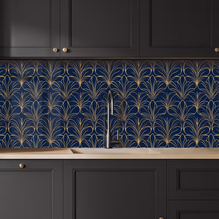 Deco - Waaier - Blauw keuken achterwand 2 middel 871 -sfeer1