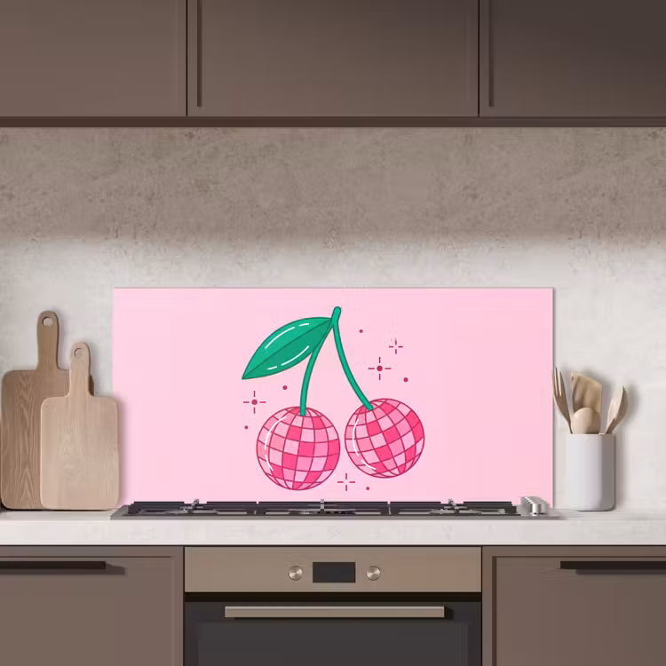 Decoratie - Disco-bal - Feest - Roze keuken achterwand spatscherm middel -sfeer2