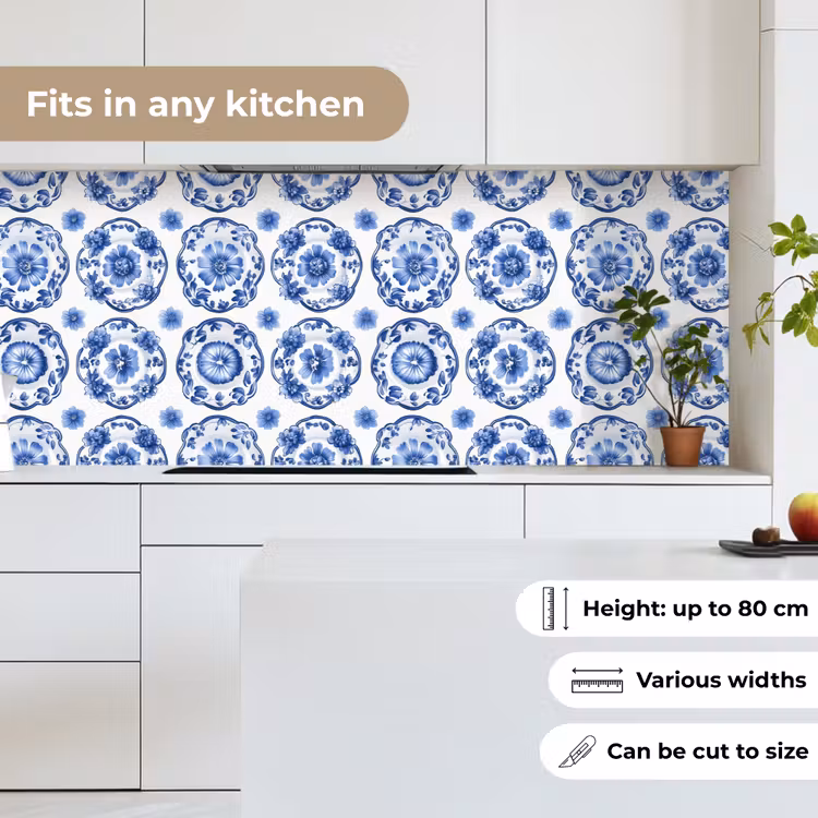Sierborden - Bloemen - Blauw keuken achterwand 2 middel 871 -sfeer4_UK