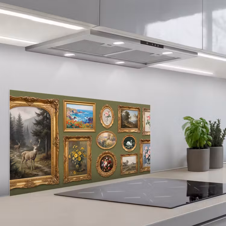 Hert - Bos - Natuur - Klassiek - Dieren keuken achterwand spatscherm middel -3d_schuin
