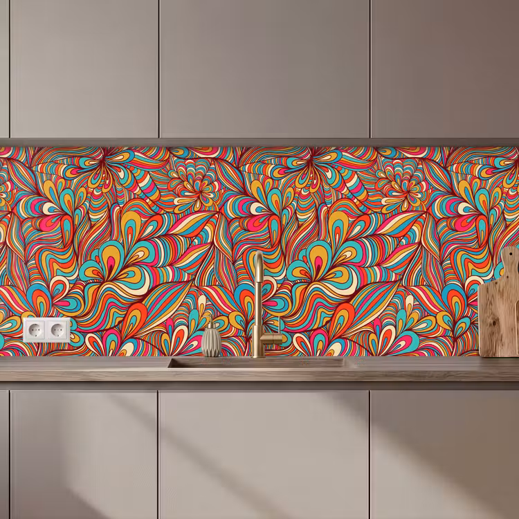 Design - Jaren 70 - Fantasy - Kleur keuken achterwand 2 middel 871 zz_3dshopping