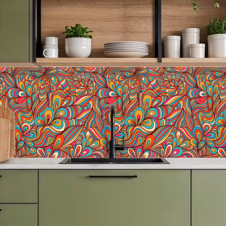 Design - Jaren 70 - Fantasy - Kleur keuken achterwand 2 middel 871 -sfeer3