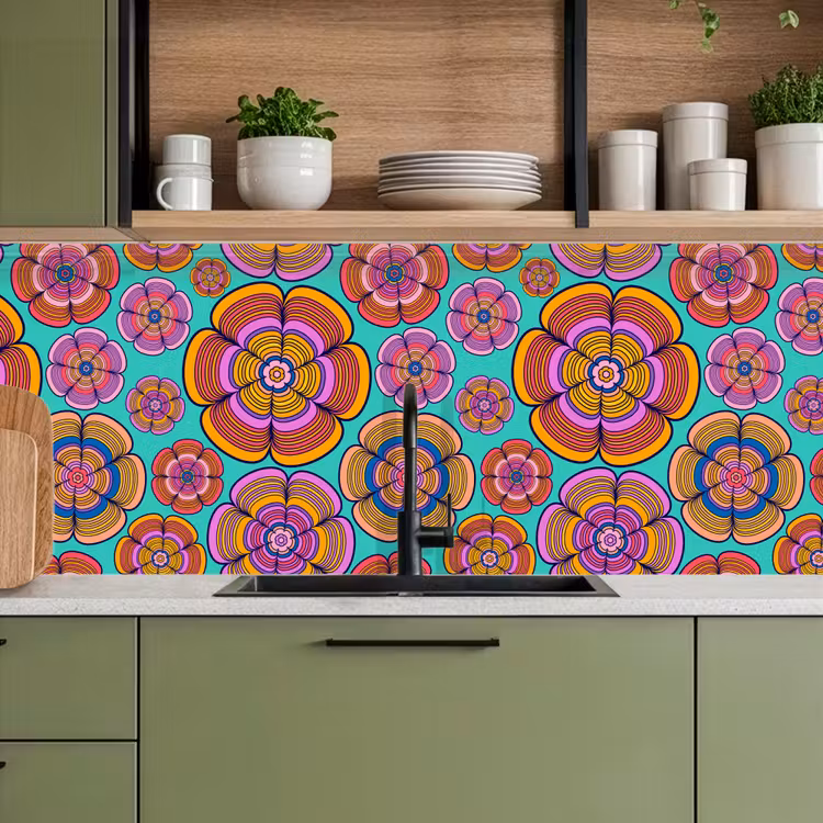 Design - Flower Power - Kleuren keuken achterwand 2 middel 871 -sfeer3