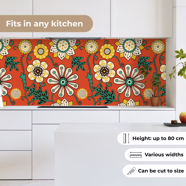 Design - Bloemen - Hippie - Retro keuken achterwand 2 middel 871 -sfeer4_UK