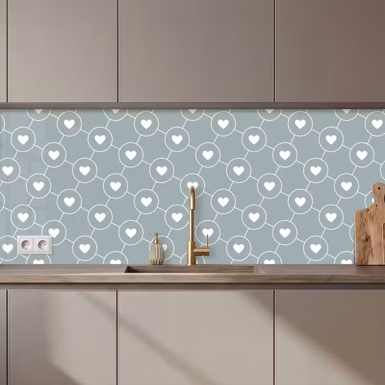 Design - Geometrie - Patroon - Hart keuken achterwand 2 middel 871 zz_3dshopping