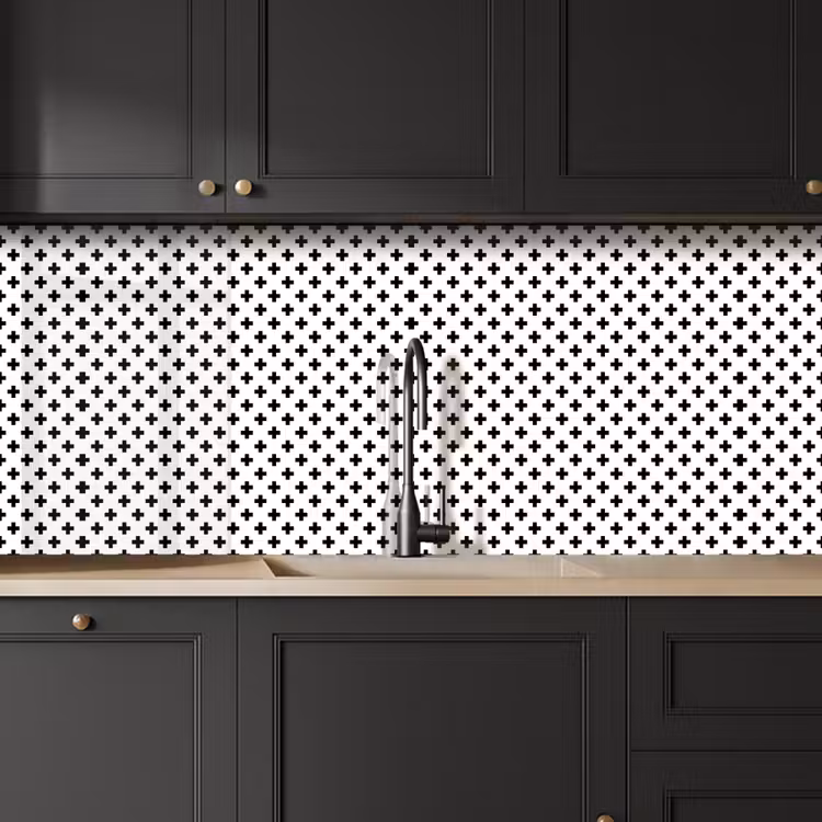 Design - Lijn - Patroon - Zwart - Wit keuken achterwand 2 middel 871 -sfeer1