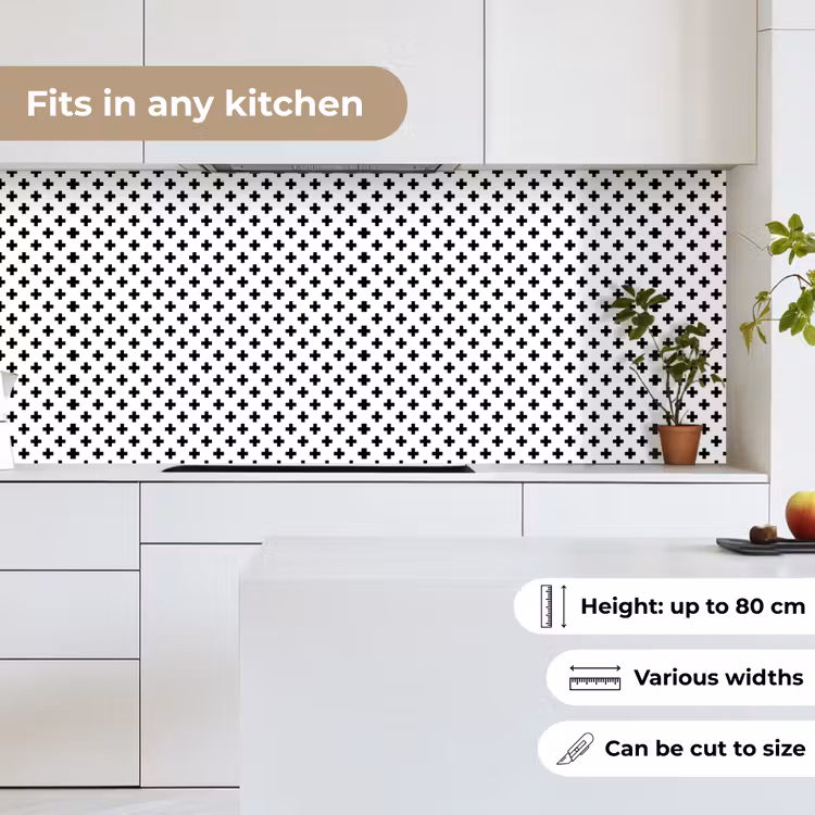 Design - Lijn - Patroon - Zwart - Wit keuken achterwand 2 middel 871 -sfeer4_UK