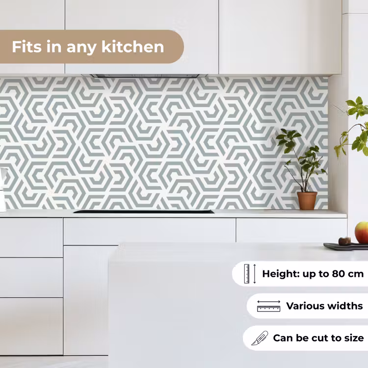 Design - Lijn - Patroon - Groen keuken achterwand 2 middel 871 -sfeer4_UK