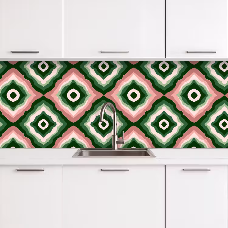 Ontwerp - Organisch - Kleurrijk keuken achterwand 2 groot 857 -3d