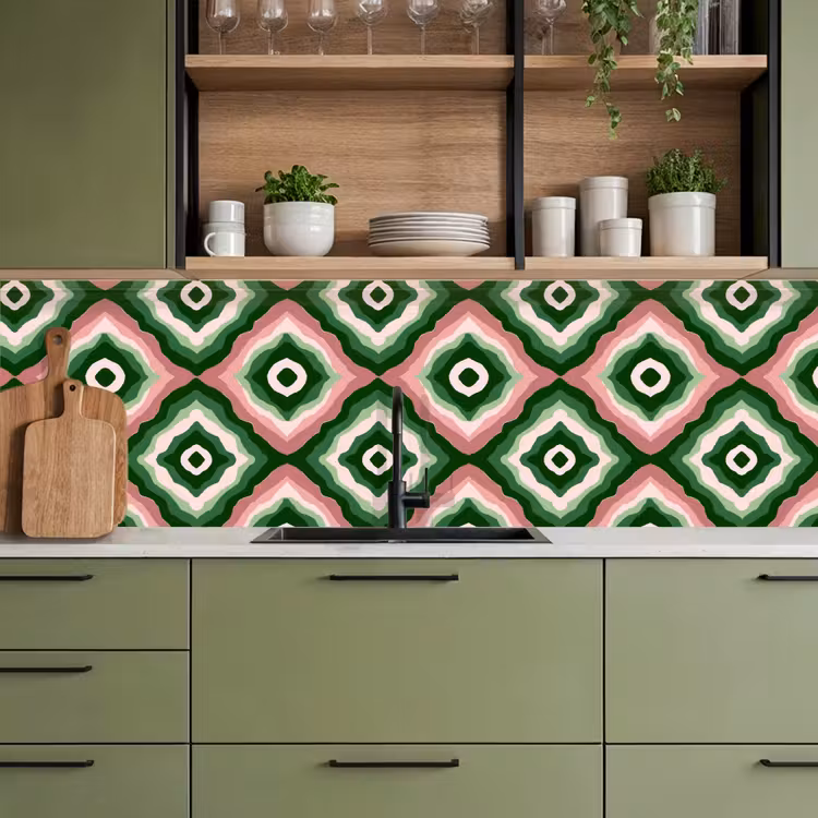Ontwerp - Organisch - Kleurrijk keuken achterwand 2 groot 857 -sfeer3