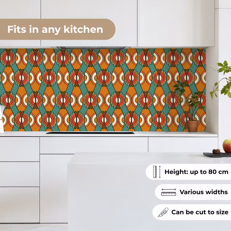 Design - Retro - Oranje - Abstract keuken achterwand 2 middel 871 -sfeer4_UK
