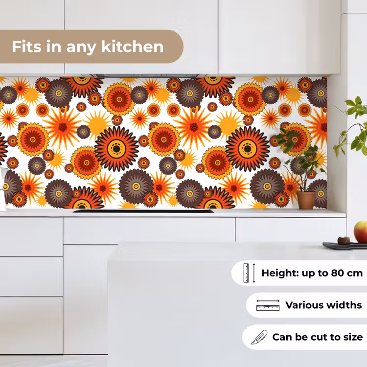 Design - Retro - Oranje - Bloemen keuken achterwand 2 middel 871 -sfeer4_UK