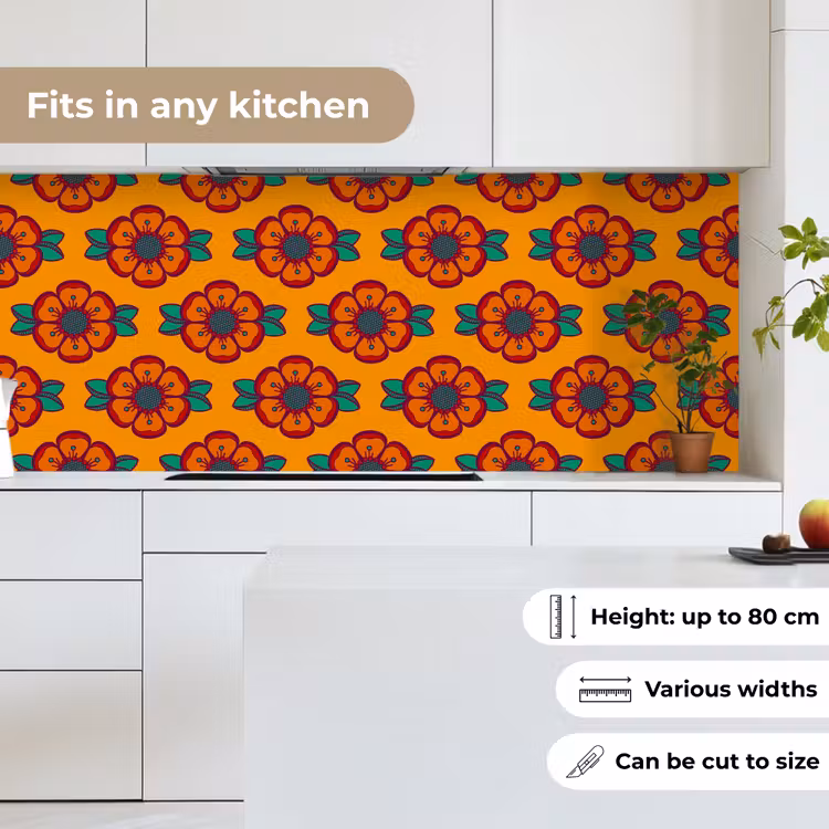 Design - Retro - Rozen - Oranje keuken achterwand 2 middel 871 -sfeer4_UK