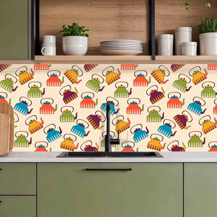 Design - Retro - Theepot - Kleuren keuken achterwand 2 middel 871 -sfeer3