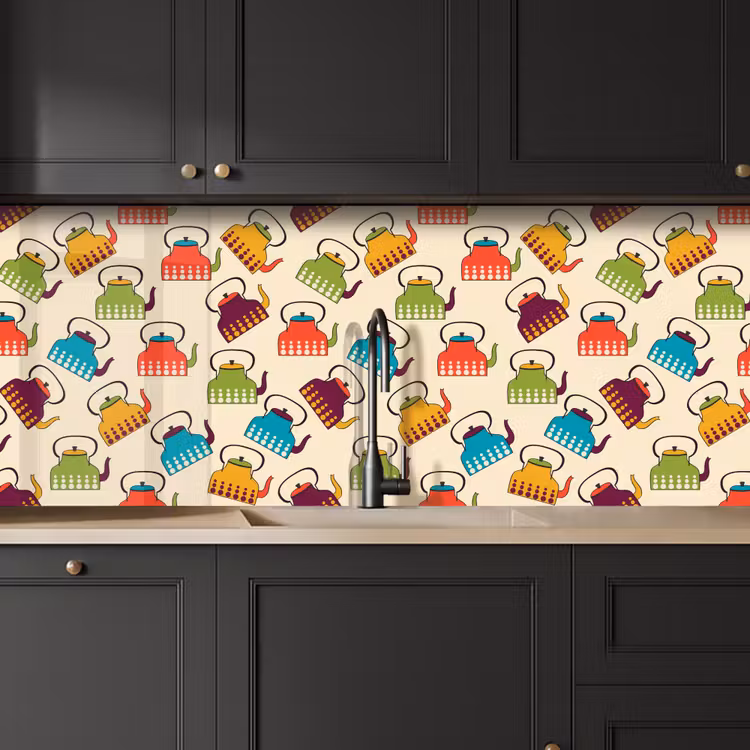 Design - Retro - Theepot - Kleuren keuken achterwand 2 middel 871 -sfeer1