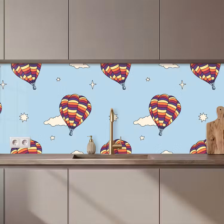Design - Vintage - Luchtballon keuken achterwand 2 middel 871 zz_3dshopping