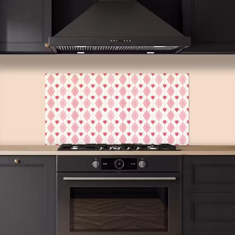 Ruiten - Klassiek - Roze - Wit keuken achterwand spatscherm middel 899 -sfeer1