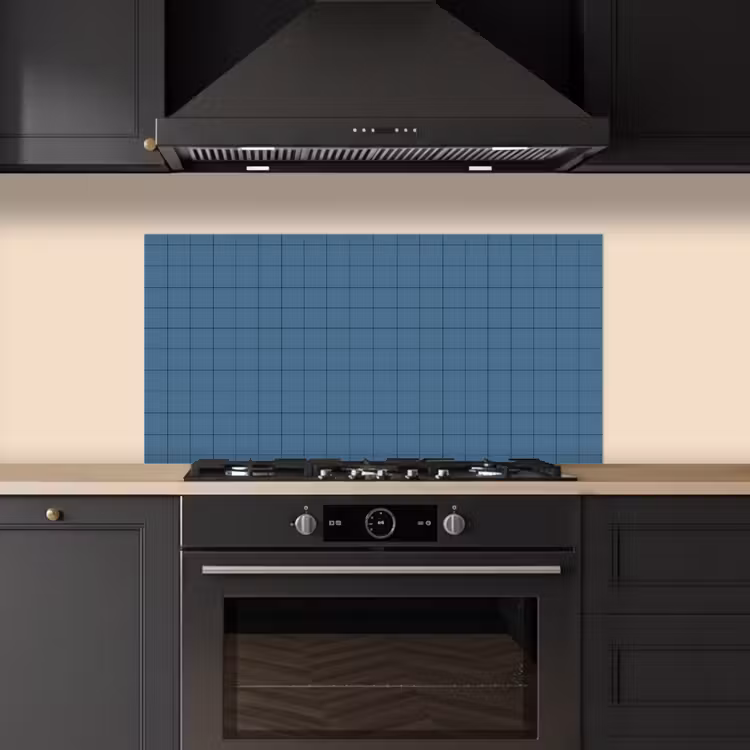 Ruiten - Geometrisch - Blauw keuken achterwand spatscherm middel 899 -sfeer1