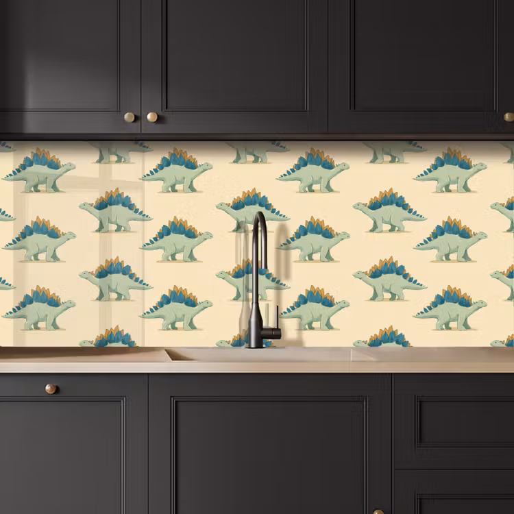 Dino - Patroon - Groen keuken achterwand 2 middel 871 -sfeer1
