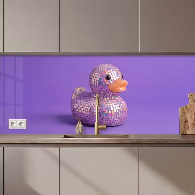 Disco - Eend - Paars keuken achterwand 2 middel zz_3dshopping