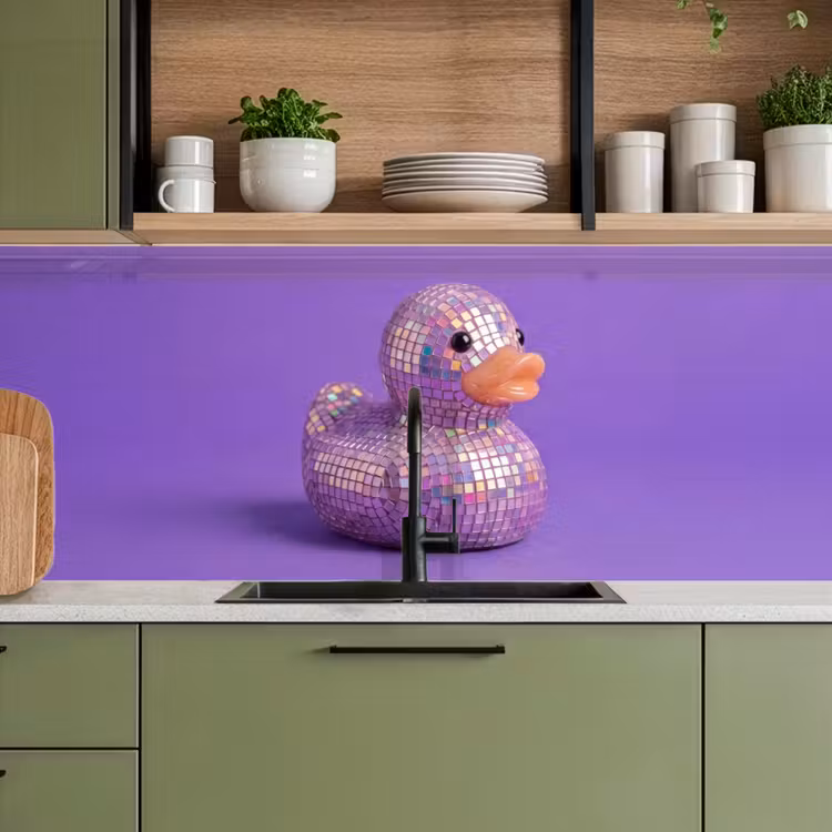 Disco - Eend - Paars keuken achterwand 2 middel -sfeer3