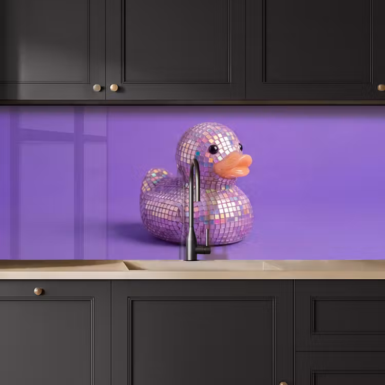 Disco - Eend - Paars keuken achterwand 2 middel -sfeer1