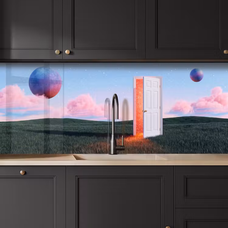 Kitchen Wall Splashback - Door - Fantasy - Space - Deur - Fantasie - Ruimte keuken achterwand 2 middel