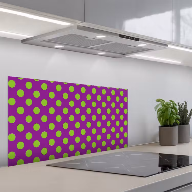 Stippen - Klassiek - Groen keuken achterwand spatscherm middel 899 -3d_schuin
