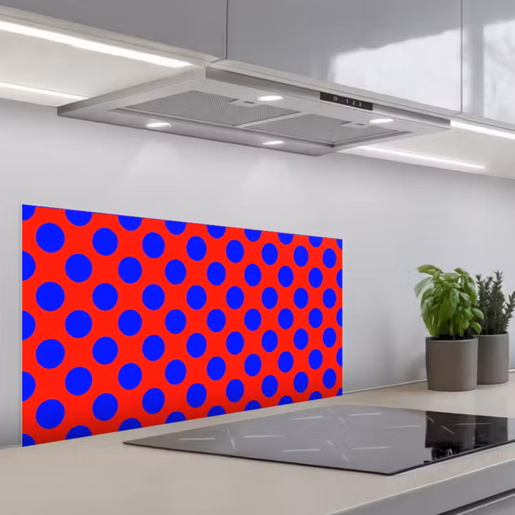 Dots - Klassiek - Rood keuken achterwand spatscherm middel 899 -3d_schuin