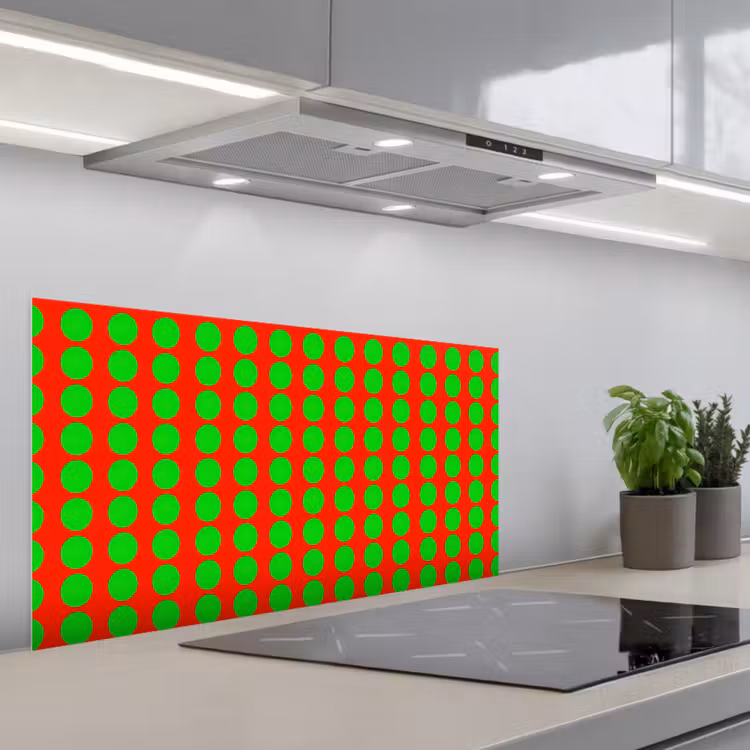 Stippen - Patroon - Groen keuken achterwand spatscherm middel 899 -3d_schuin