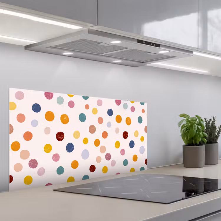 Stippen - Subtiel - Kleurrijk keuken achterwand spatscherm middel 899 -3d_schuin