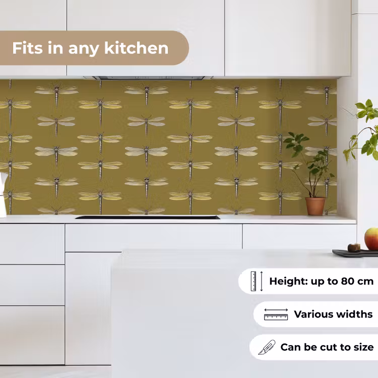 Libellen - Patroon - Groen keuken achterwand 2 middel 871 -sfeer4_UK