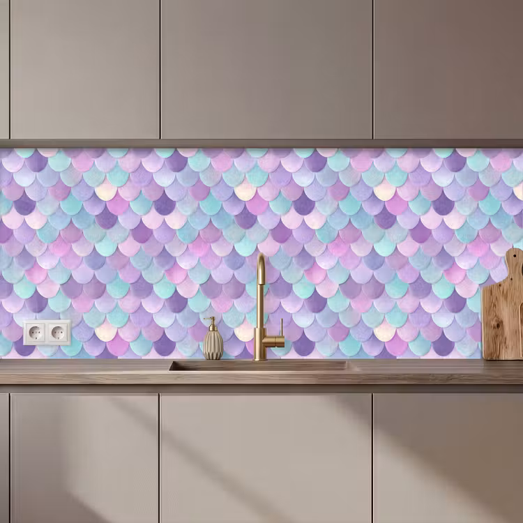 Dromerig - Zeemeermin - Pastel keuken achterwand 2 middel 871 zz_3dshopping