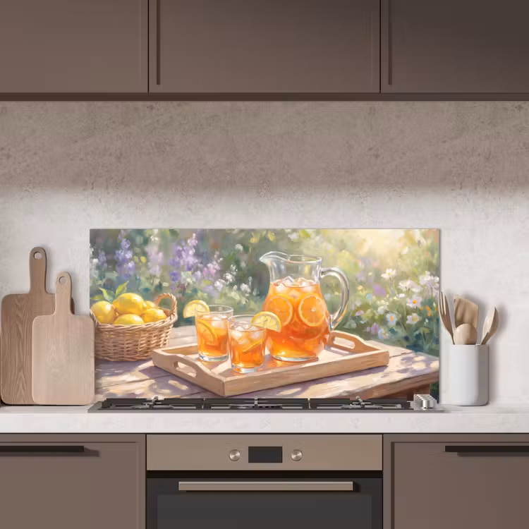 Drank - Citroen - Zomer - Tuin - Geel keuken achterwand spatscherm middel -sfeer2