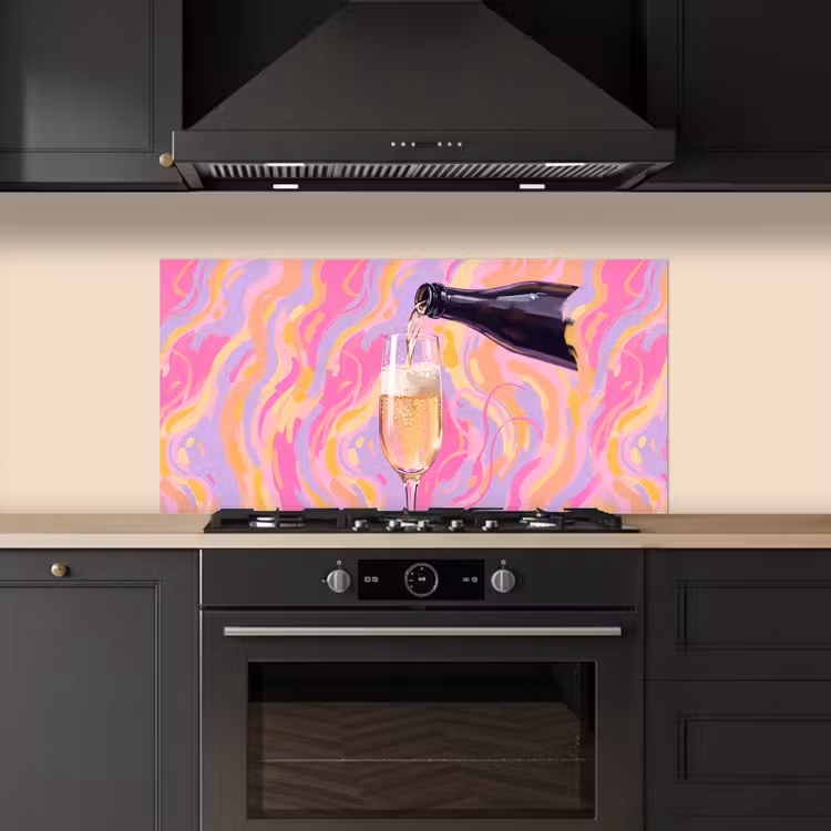 Drank - Inschenken - Feest - Abstract - Roze keuken achterwand spatscherm middel -sfeer1