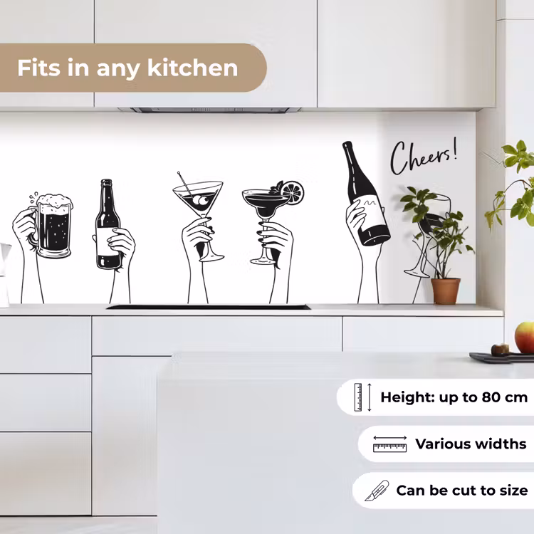 Drinken - Zwart - Wit keuken achterwand 2 middel -sfeer4_UK