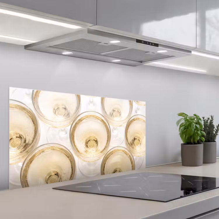 Drank - Glazen - Feest - Goud keuken achterwand spatscherm middel -3d_schuin