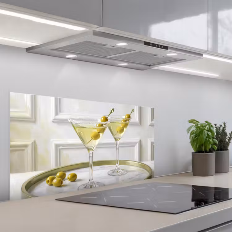 Drank - Martini - Olijven - Modern - Wit keuken achterwand spatscherm middel -3d_schuin