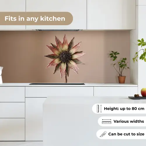 Droogbloem - Protea - Vintage - Beige - Rustiek keuken achterwand 2 middel -sfeer4_UK